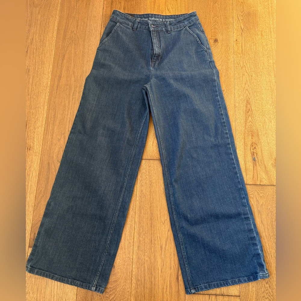 Sisley Dark Blue Wide Leg Jeans